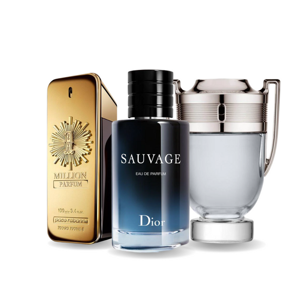 Coffret Énergie Triomphante – 1 Million Parfum de Paco Rabanne, Sauvage de Dior et Invictus de Paco Rabanne [100 ml]