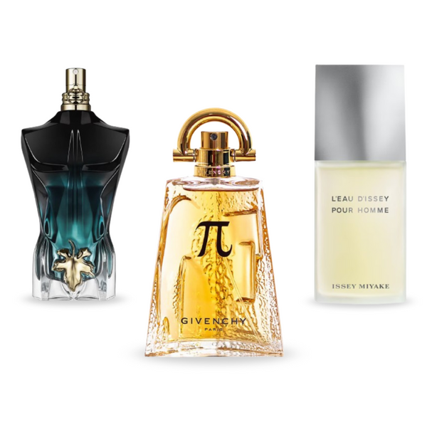 Coffret Vibe Masculine – Pi de Givenchy, Le Beau Le Parfum de Jean Paul Gaultier et L’Eau d’Issey Pour Homme d’Issey Miyake [100 ml]